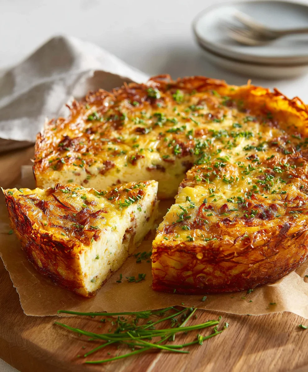 Hash Brown Crust Beef Bacon Cheddar Quiche