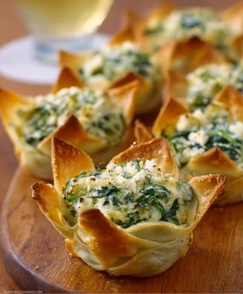 Spinach Artichoke Wonton Cups - Easy Appetizer Recipe