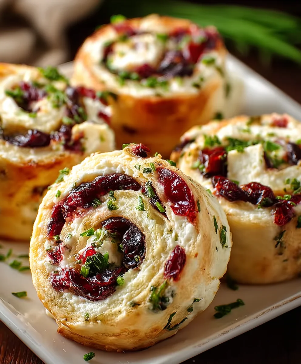 Cranberry Feta Pinwheels-Festive Appetizer Delight
