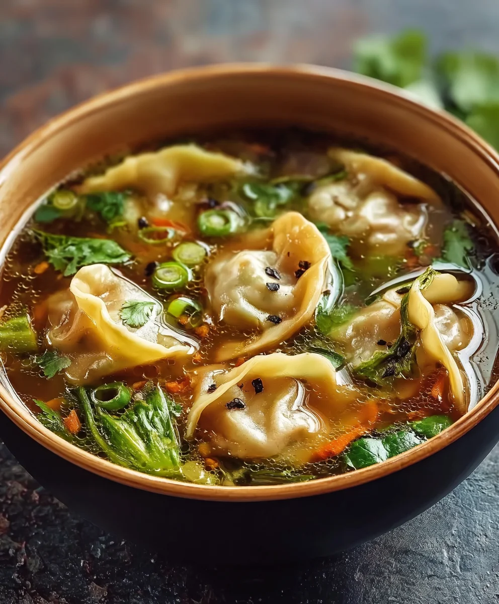 Flavorful Potsticker Soup-Comforting Beef Bowl Easy Recipe