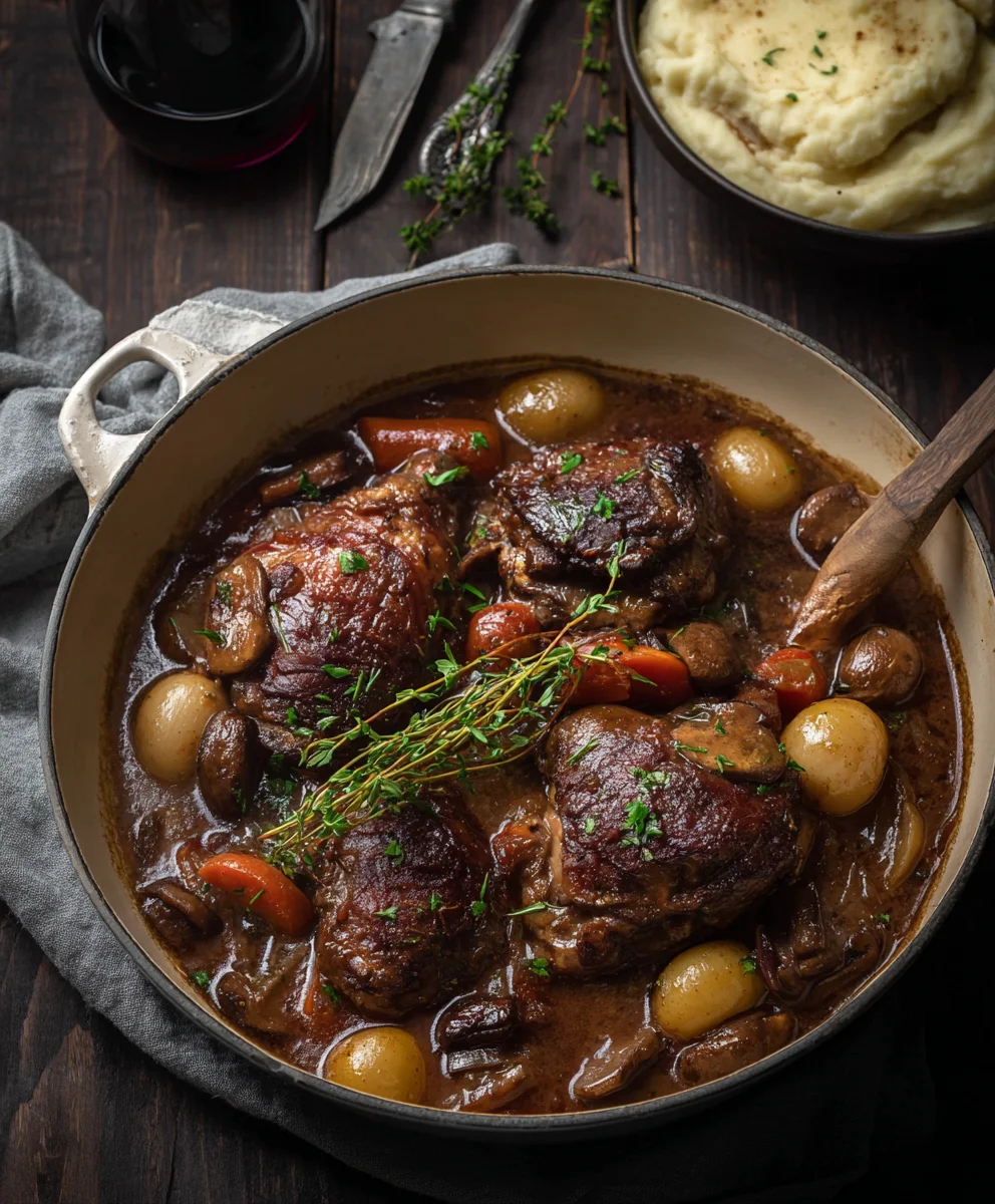 Classic Coq au Vin - Rich Beef & Mushroom Stew