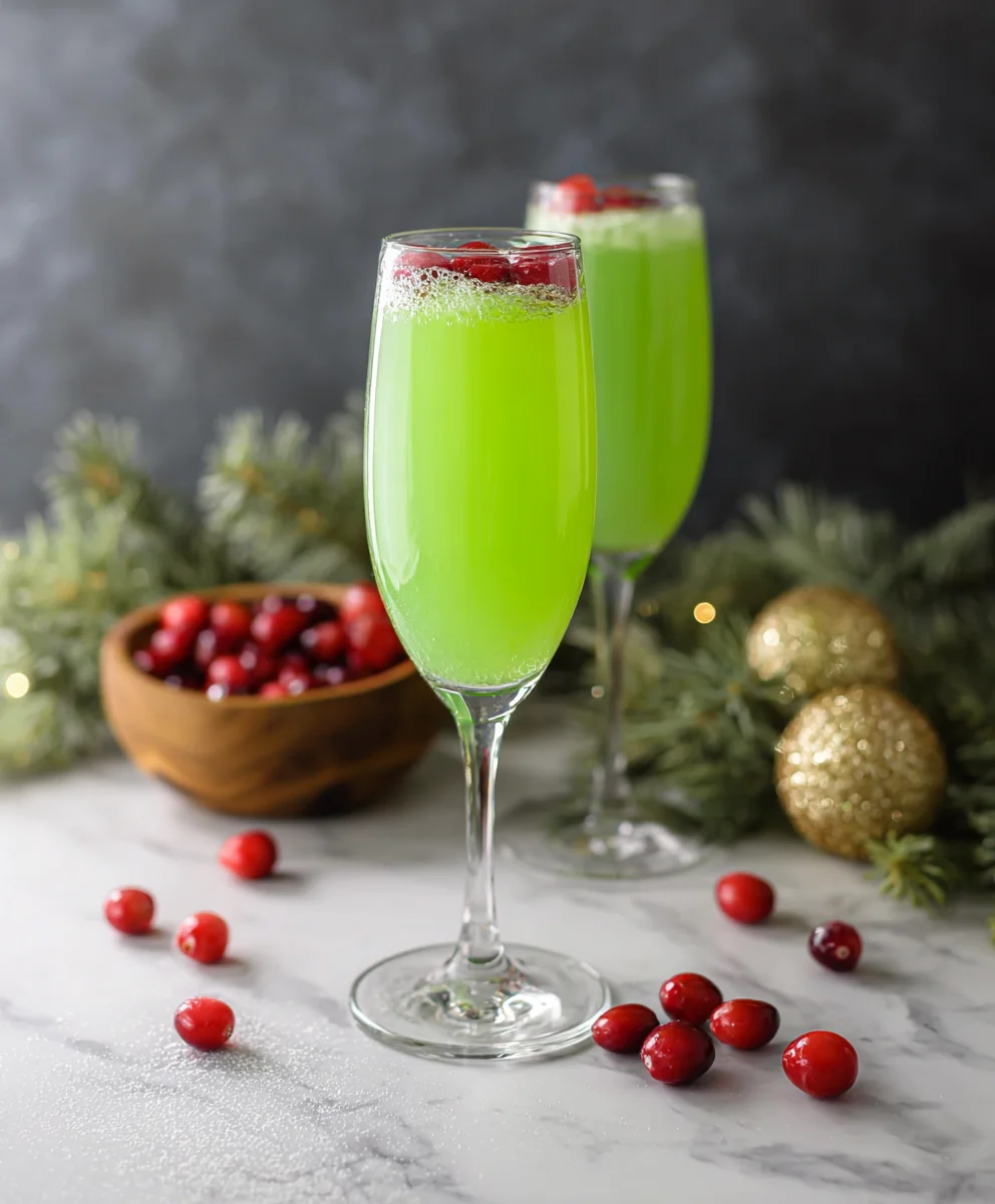 Grinch Mimosa Festive Non-Non-Non-Alcoholic Alternativeic Brunch Drink