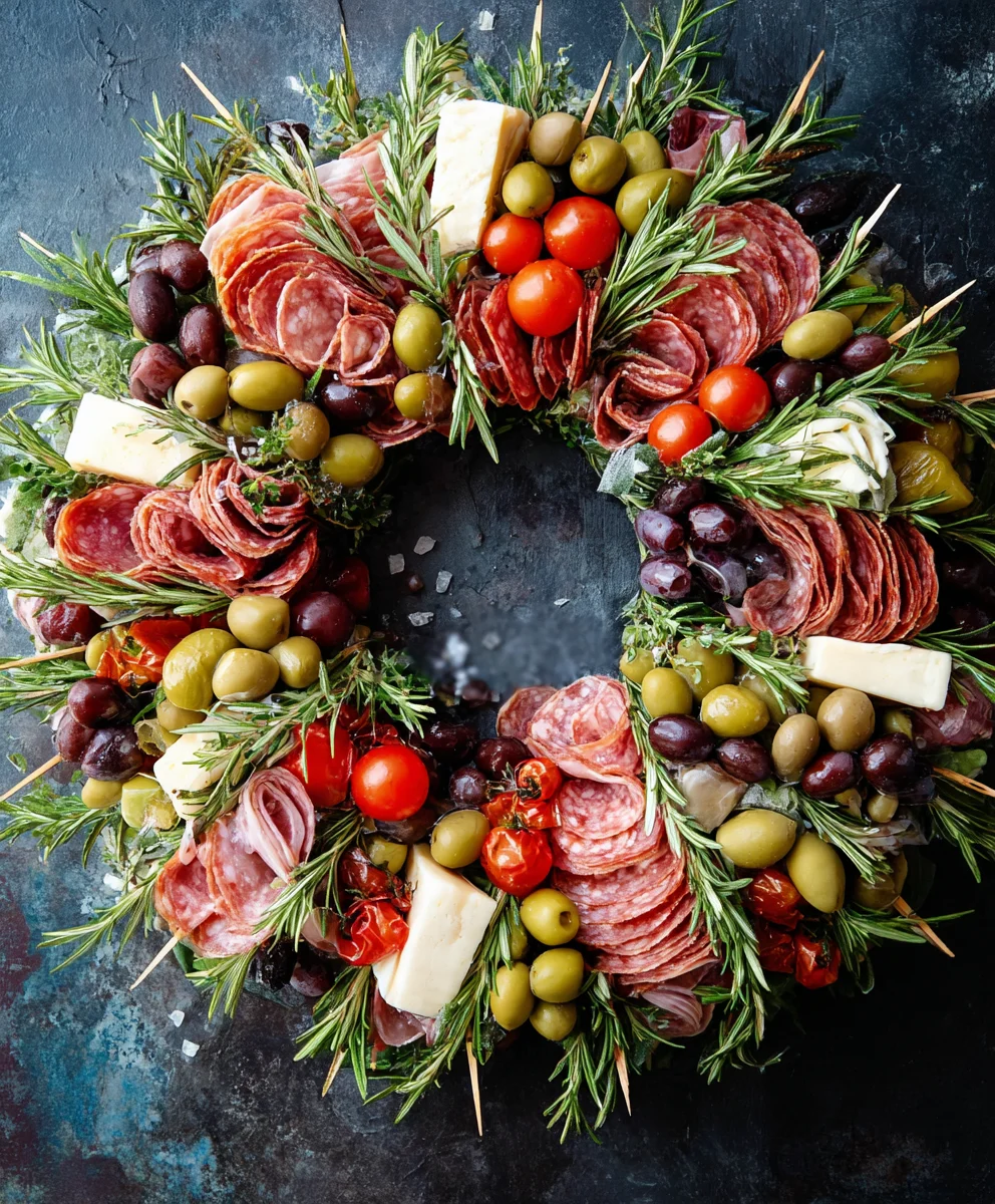 Festive Beef Charcuterie Wreath - Easy Holiday Appetizer