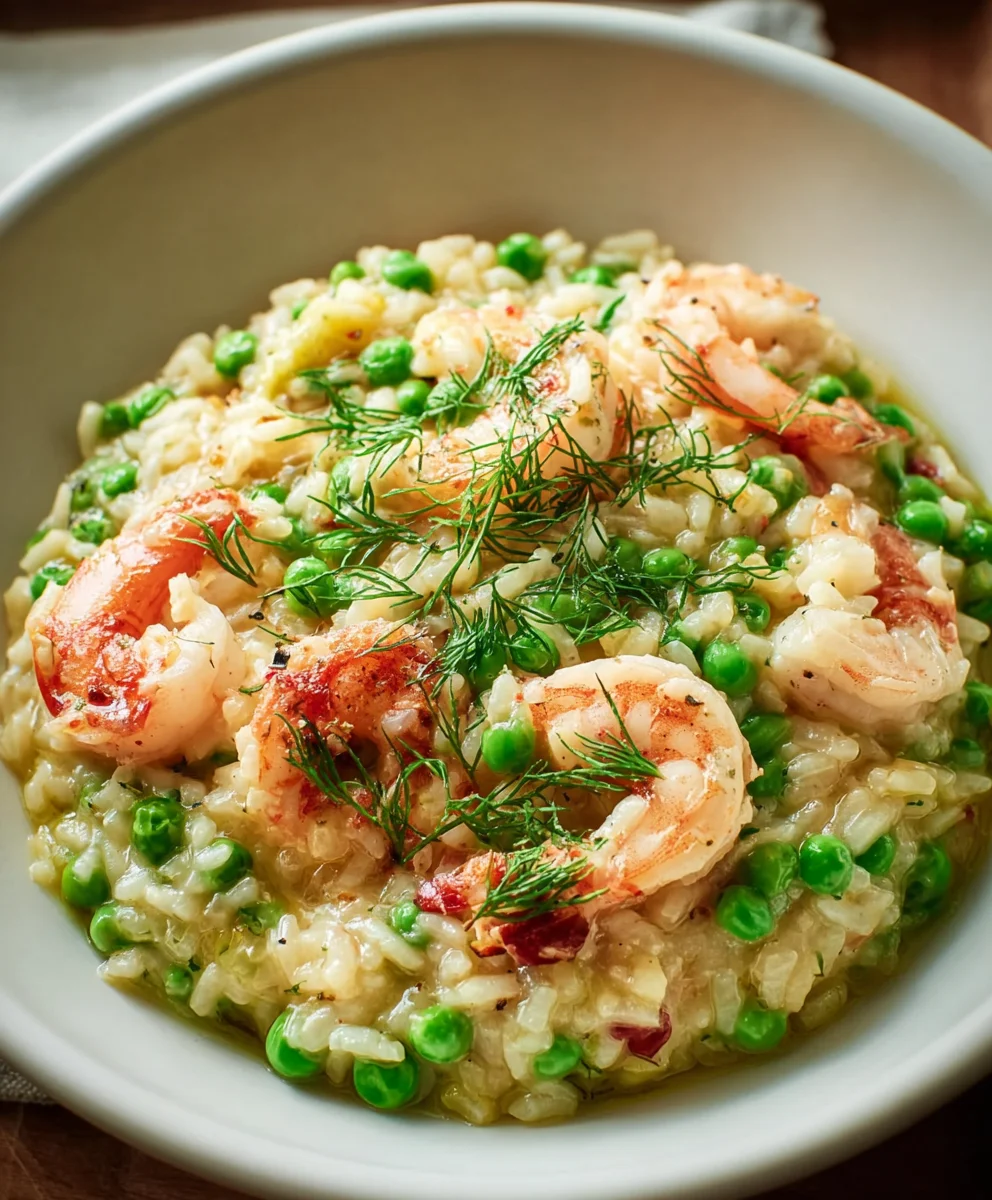 Easy Shrimp Risotto with Peas Recipe
