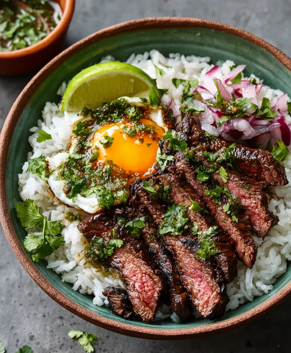 Skirt Steak Rice Bowl Recipe- Easy Dinner Idea