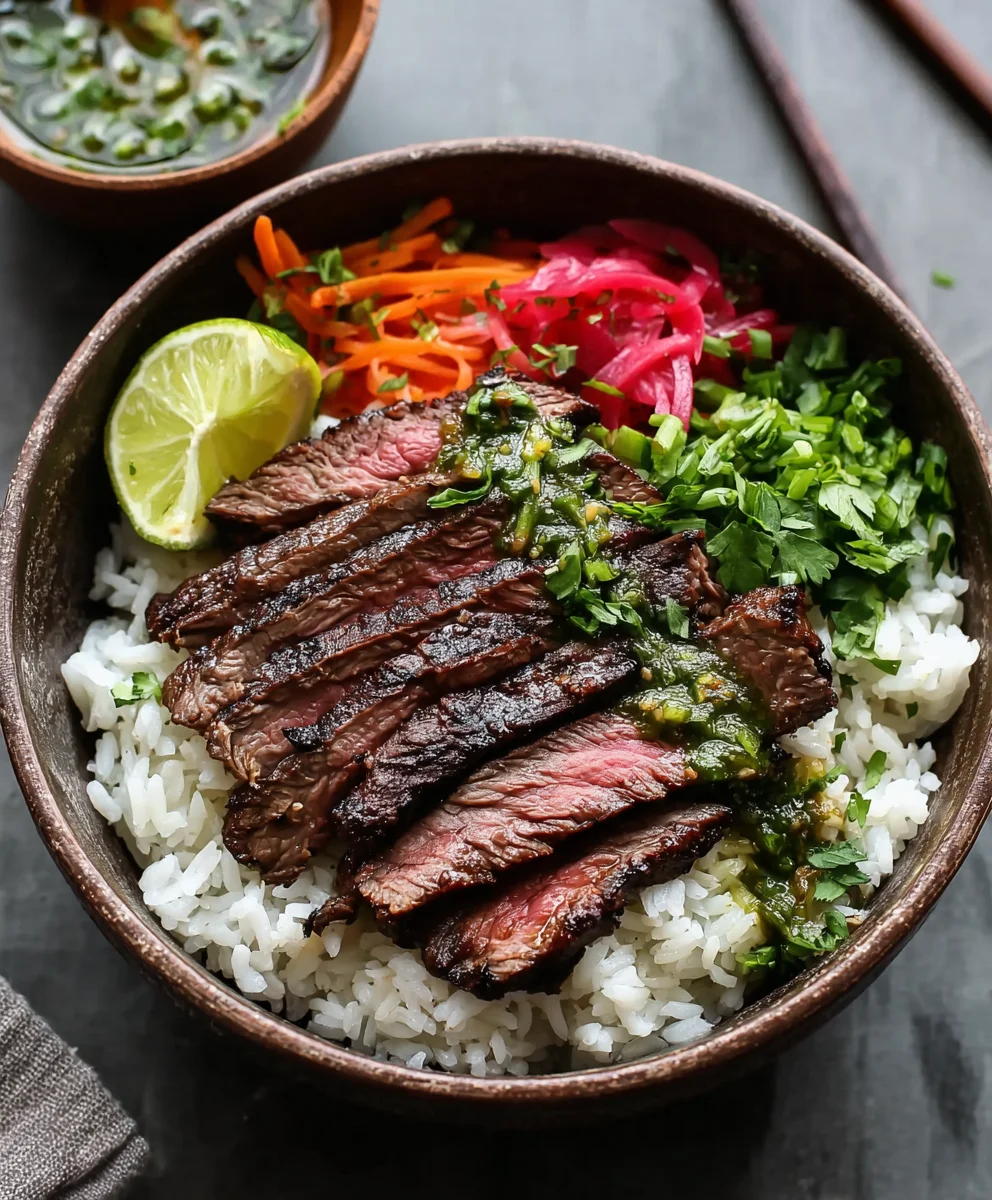 Skirt Steak Rice Bowl - Easy Flavorful Dinner