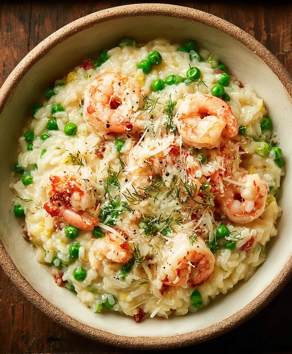 Easy Shrimp Risotto with Peas Recipe