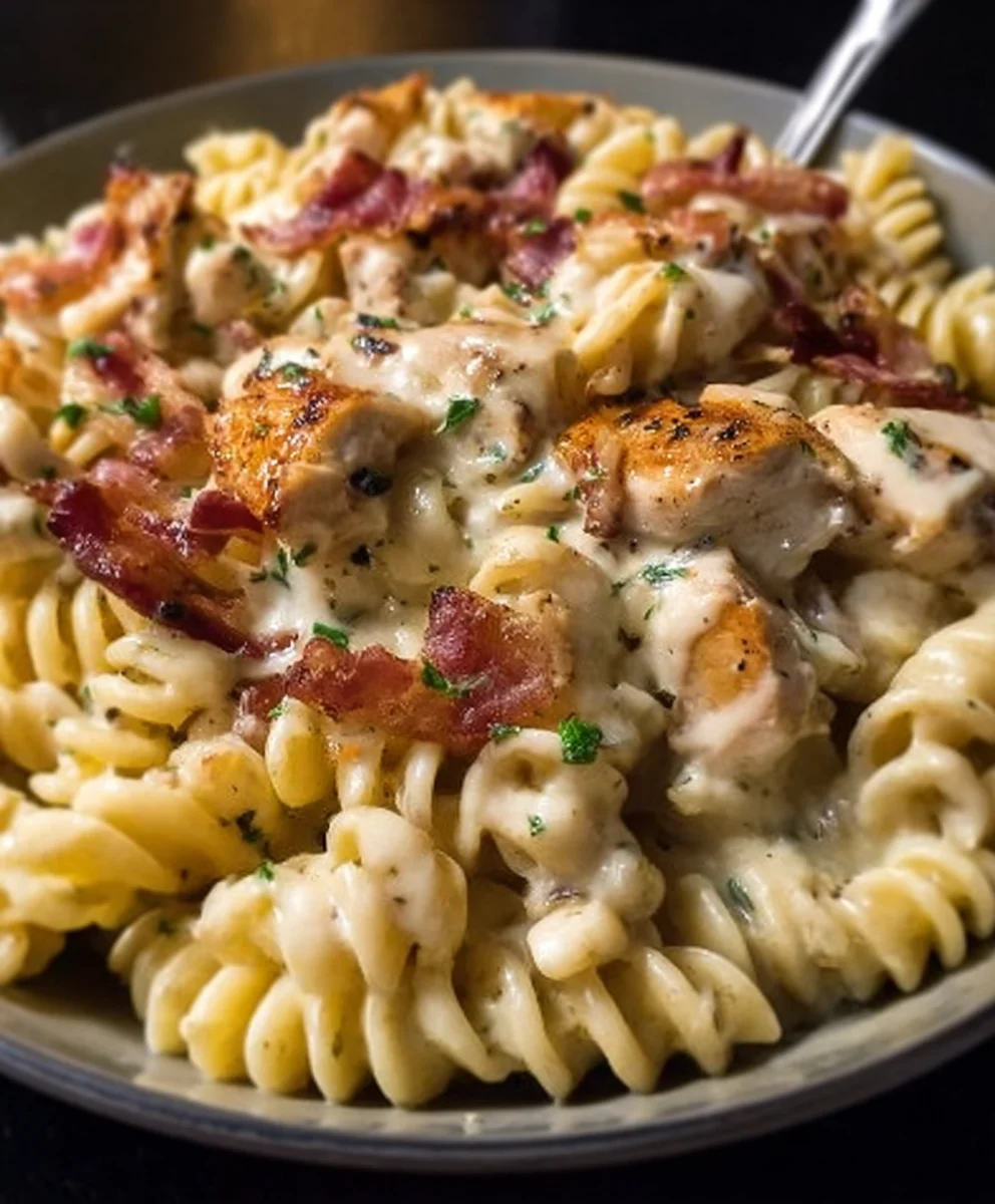 Chicken Beef Beef Bacon Ranch Pasta Delight