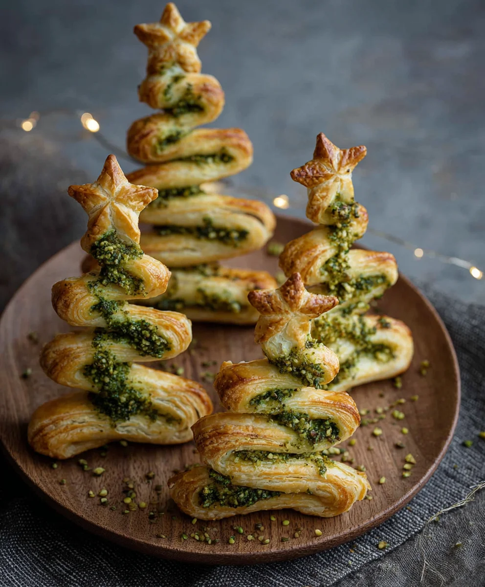 Pesto Puff Pastry Christmas Trees - Easy Festive Treat