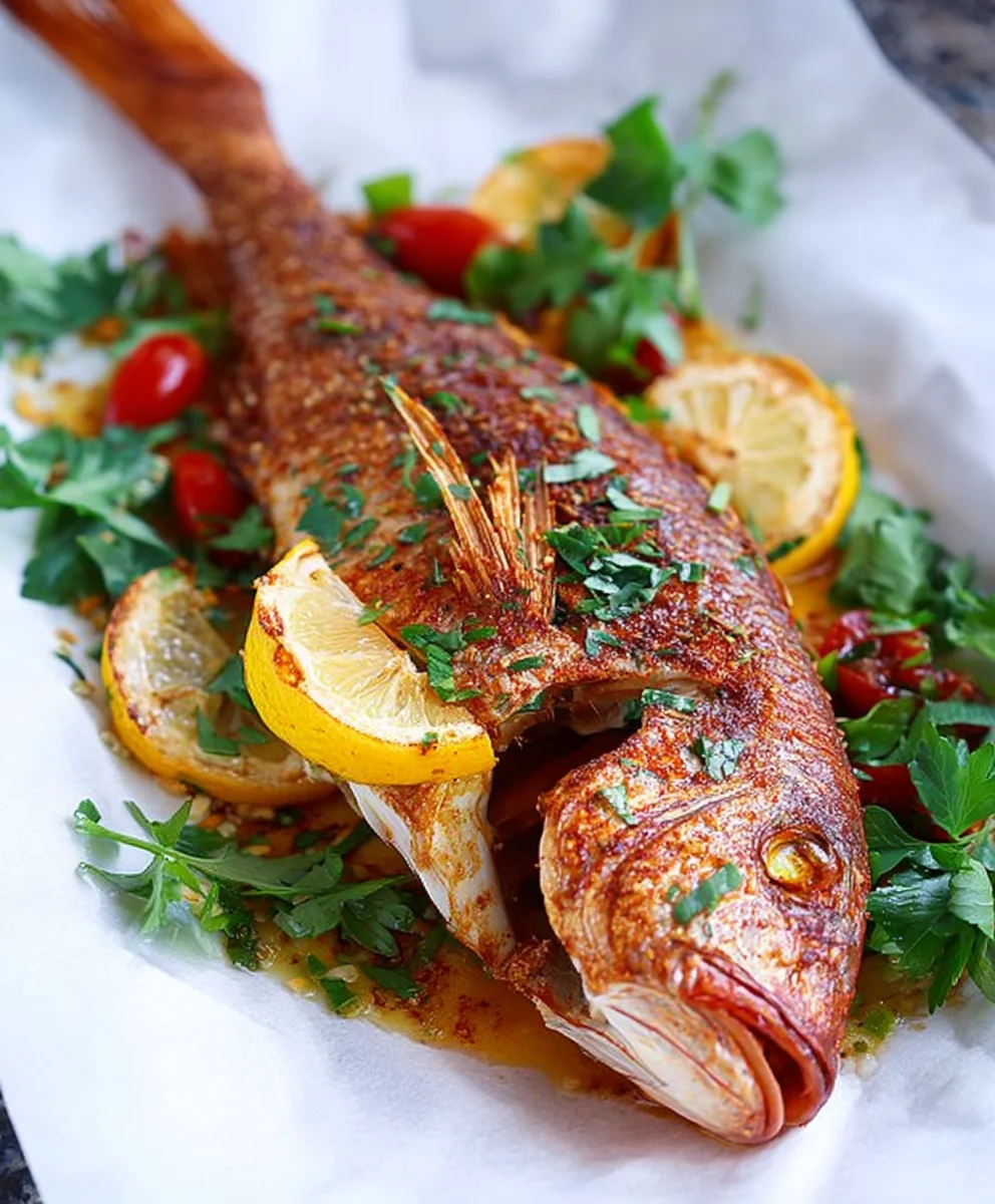 Oven Baked Whole Yellowtail Snapper Recipe