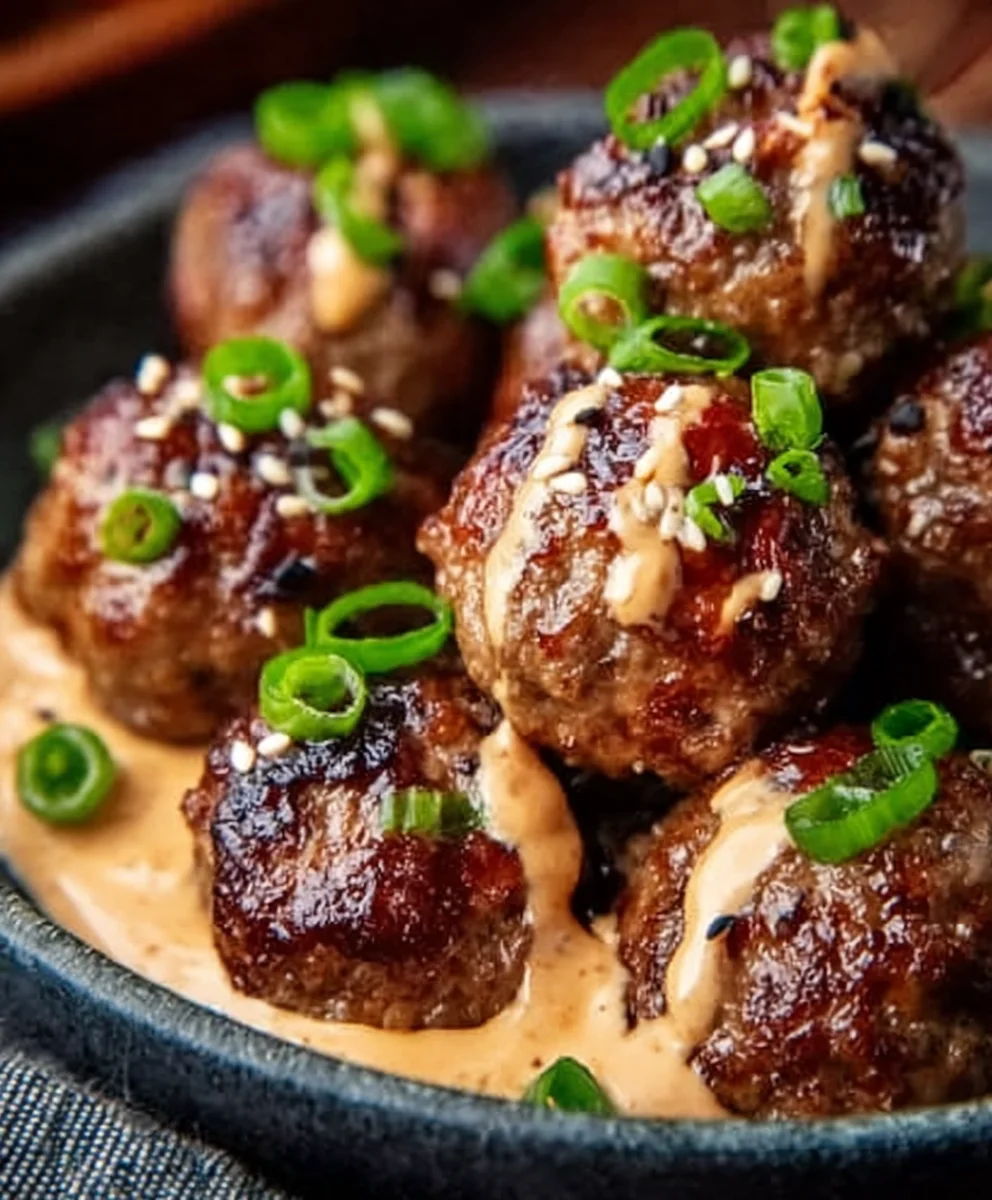 Korean BBQ Meatballs Spicy Mayo Begin extractner Recipe