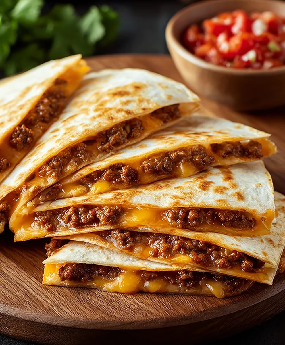 Easy Cheesy Ground Beef Quesadillas Recipe