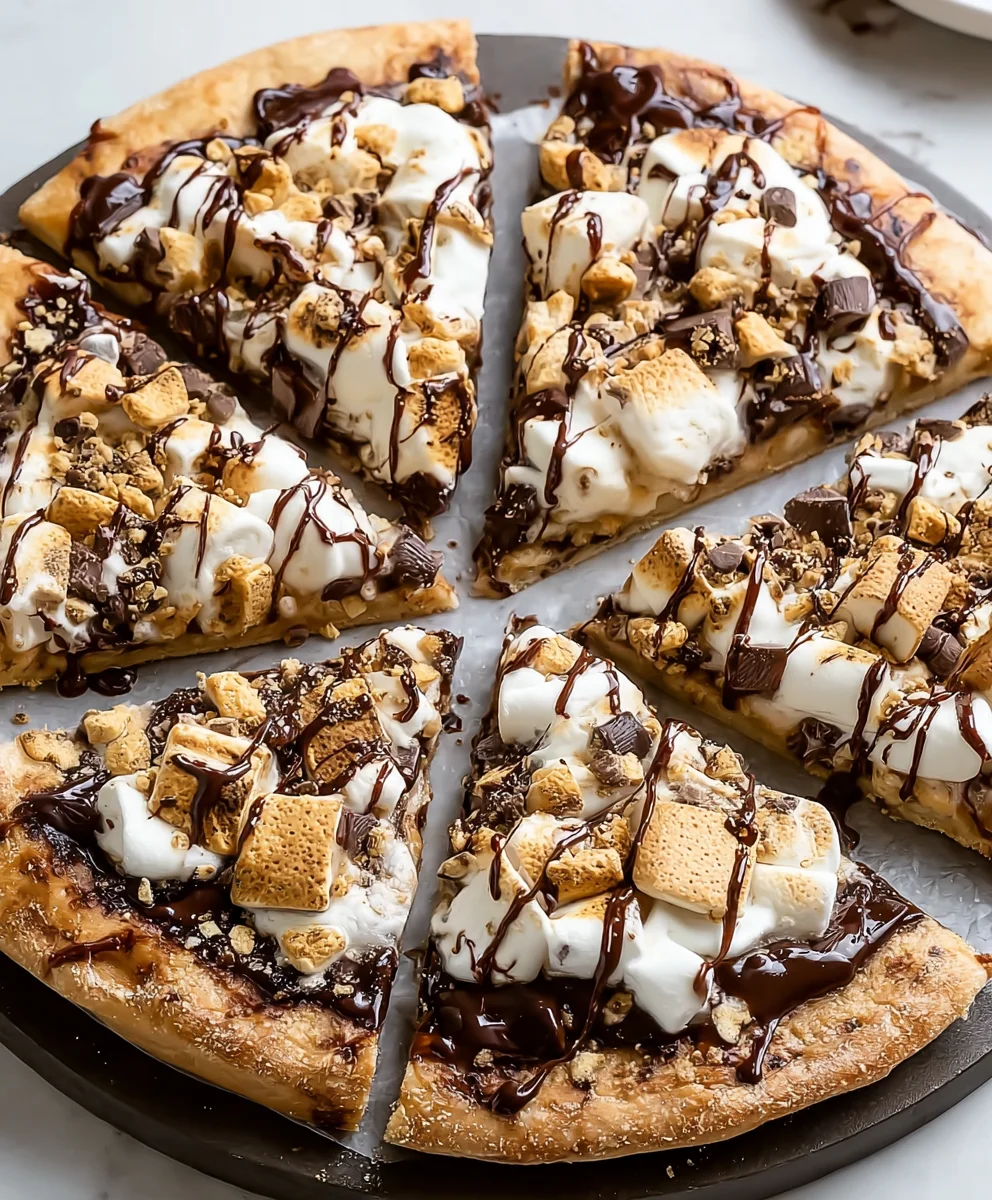 Easy S-mores Pizza Recipe- Decadent Chocolate Marshmallow Dessert