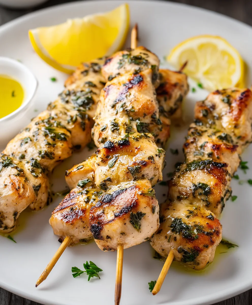 Lemon Herb Chicken Skewers- Easy & Delicious Grilling