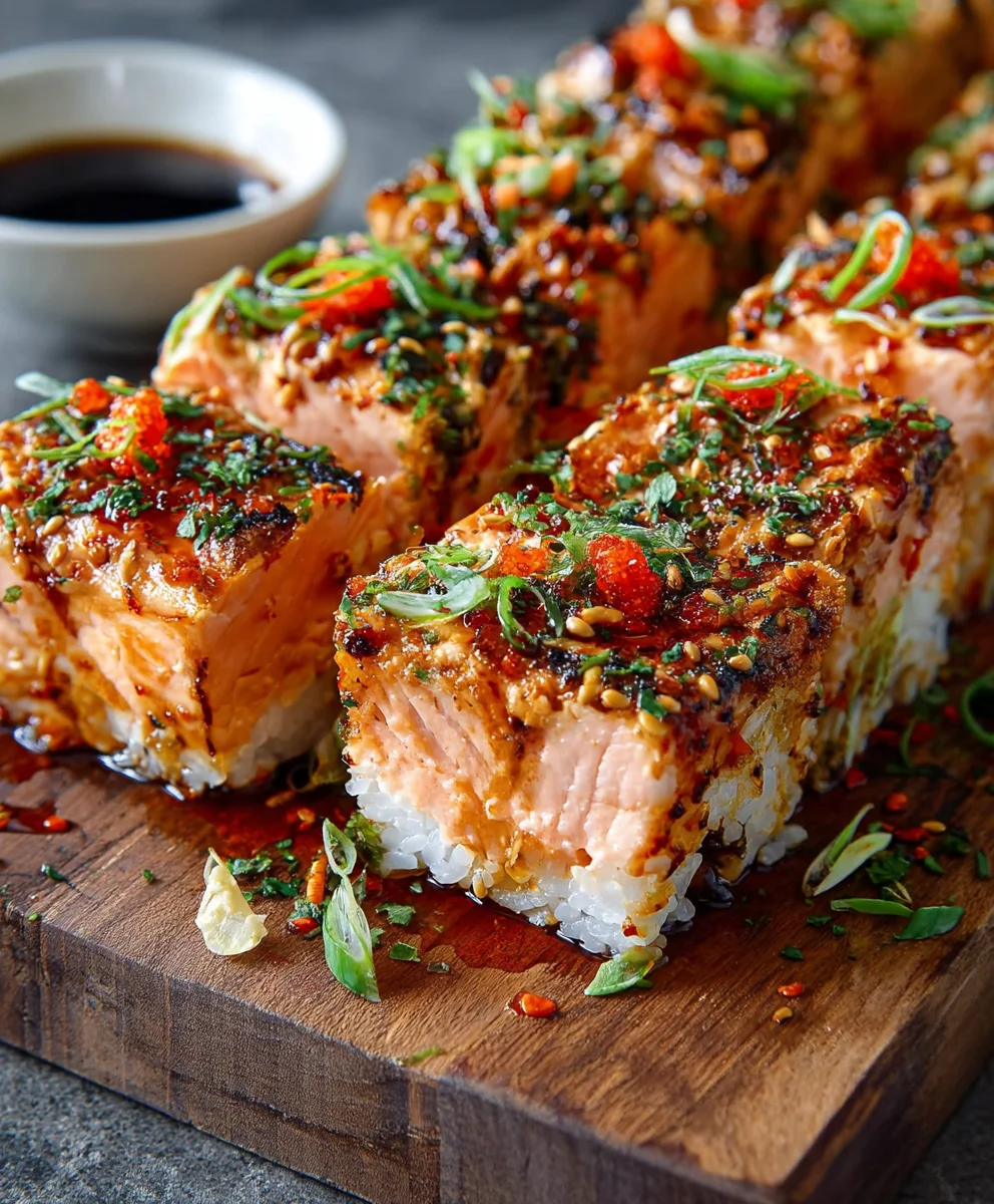 Spicy Salmon Sushi Bake- Easy Delicious Recipe