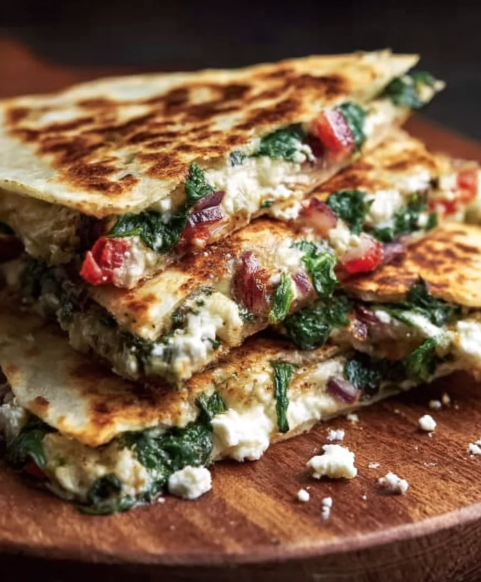 Easy Spinach Feta Quesadillas Quick Recipe
