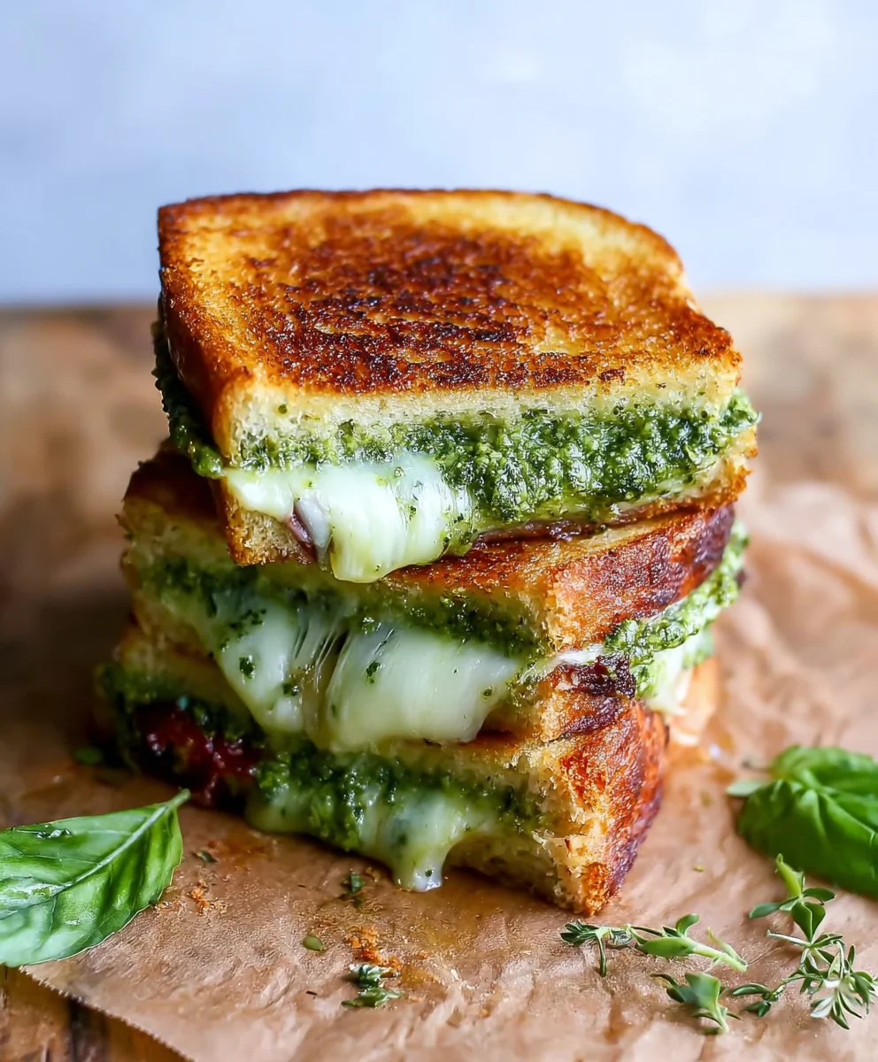 Sourdough Pesto Grilled Cheese Recipe-Flavorful & Easy