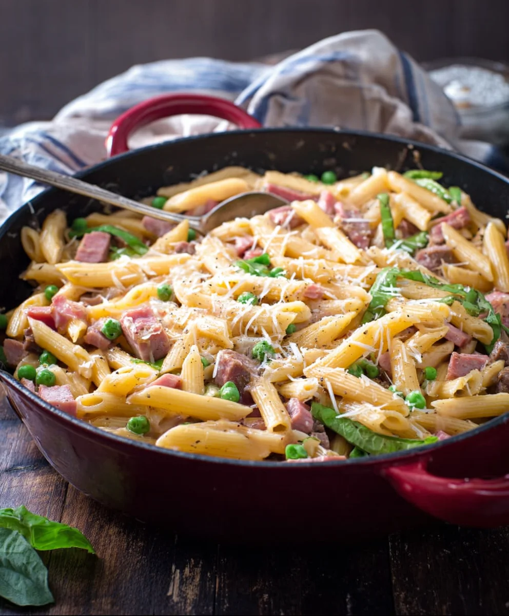One Pot Beef Beef Ham Penne Skillet - Easy Dinner