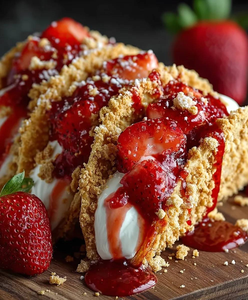 Strawberry Crunch Cheesecake Tacos-Sweet Dessert