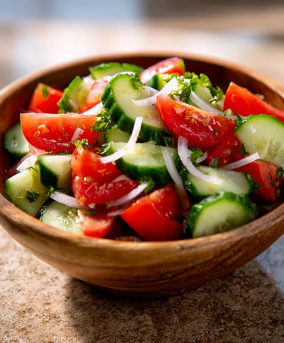 Mediterranean Cucumber Tomato Onion Salad - Fresh & Easy