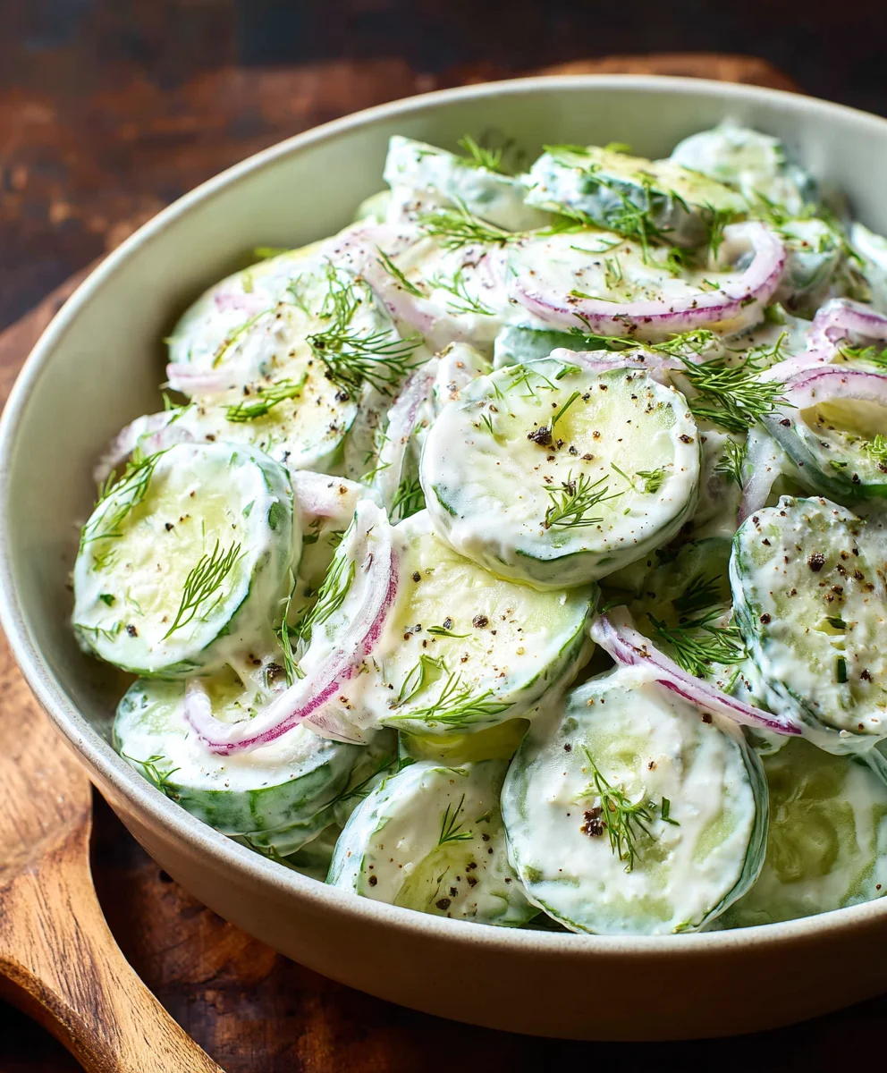 Creamy Cucumber Salad-Quick & Refreshing Recipe