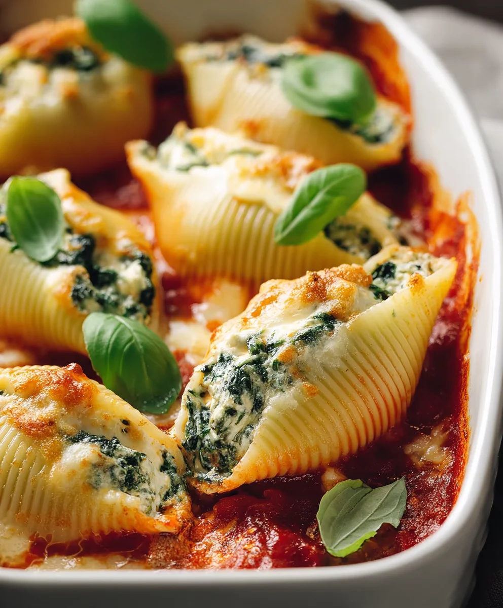 Spinach Ricotta Stuffed Shells- Creamy Italian Comfort