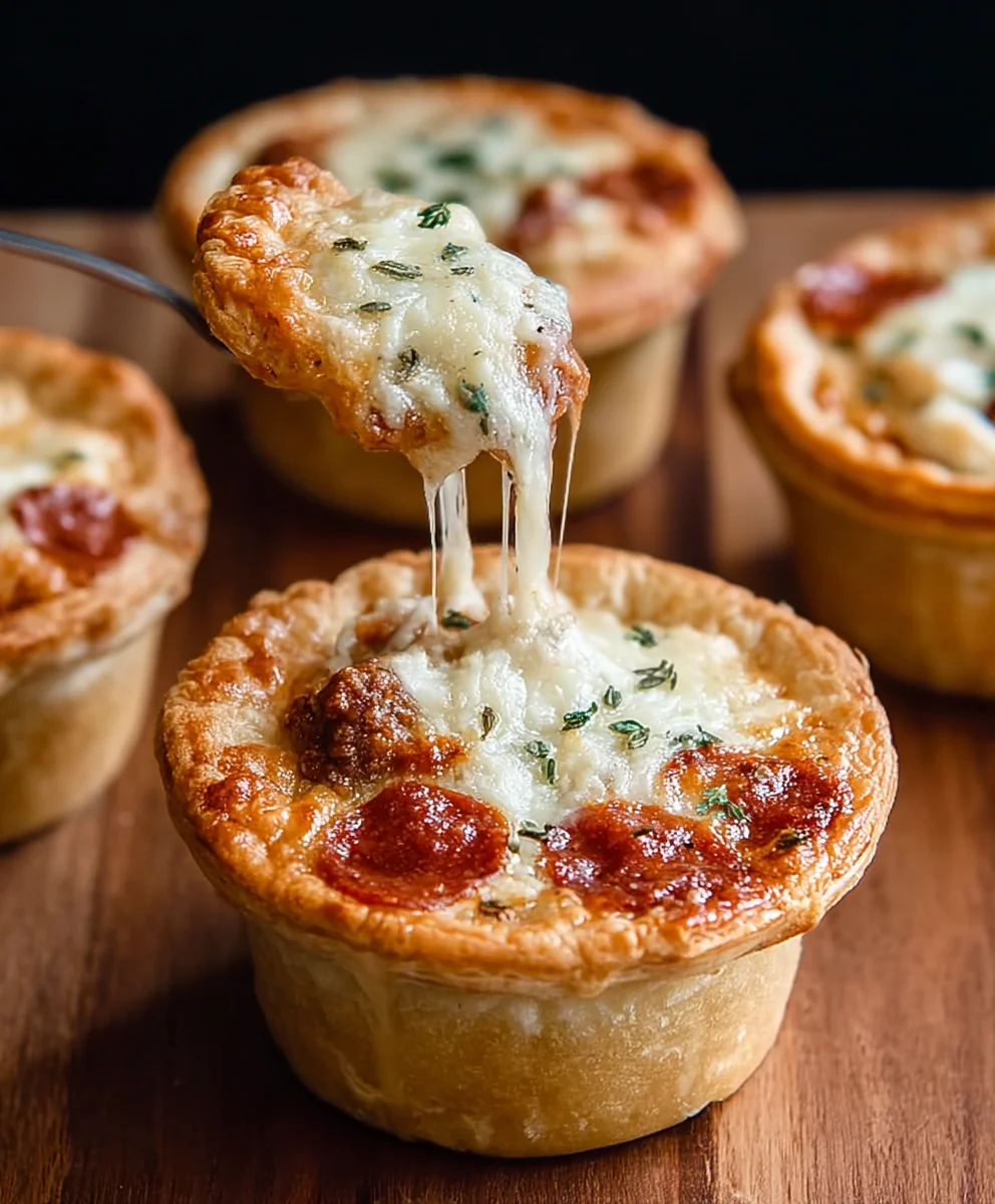 Mini Beef Pizza Pot Pies
