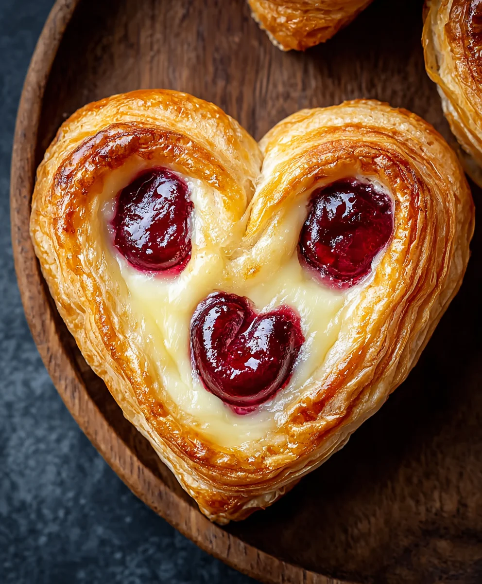 Cherry Cheese Danish - Heart Shaped Sweet Treat