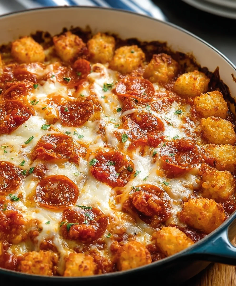 Easy Pizza Beef Tot Casserole Recipe