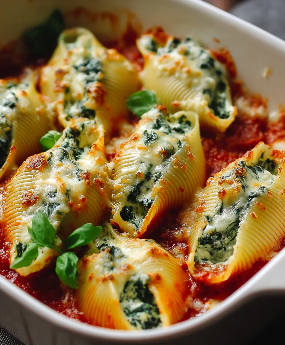 Spinach Ricotta Stuffed Shells- Creamy Italian Comfort