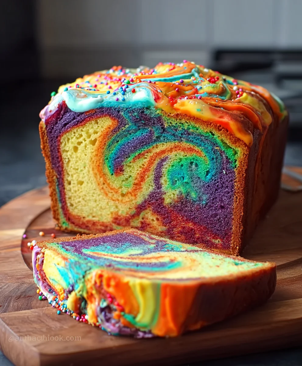 Rainbow Marble Cake Recipe-Visually Stunning Swirls
