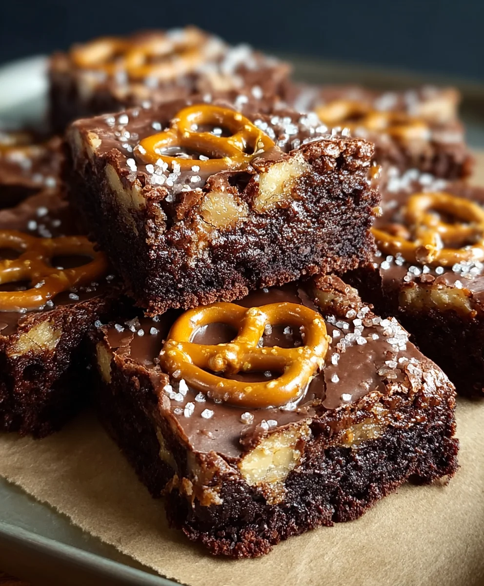 Caramel Pretzel Brownies-Chewy Delicious Dessert