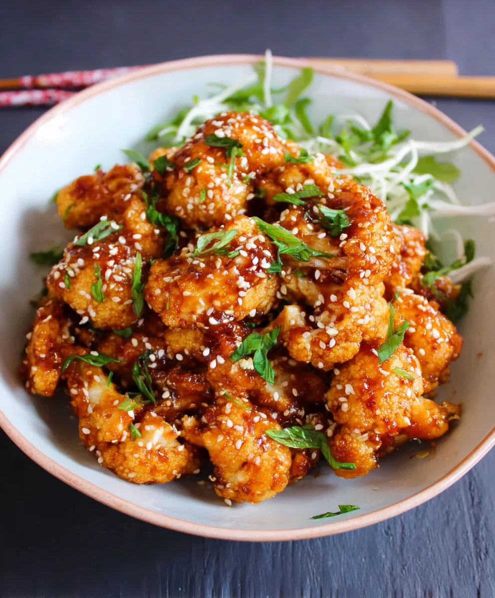 Sticky Sesame Cauliflower- Easy Vegan Recipe