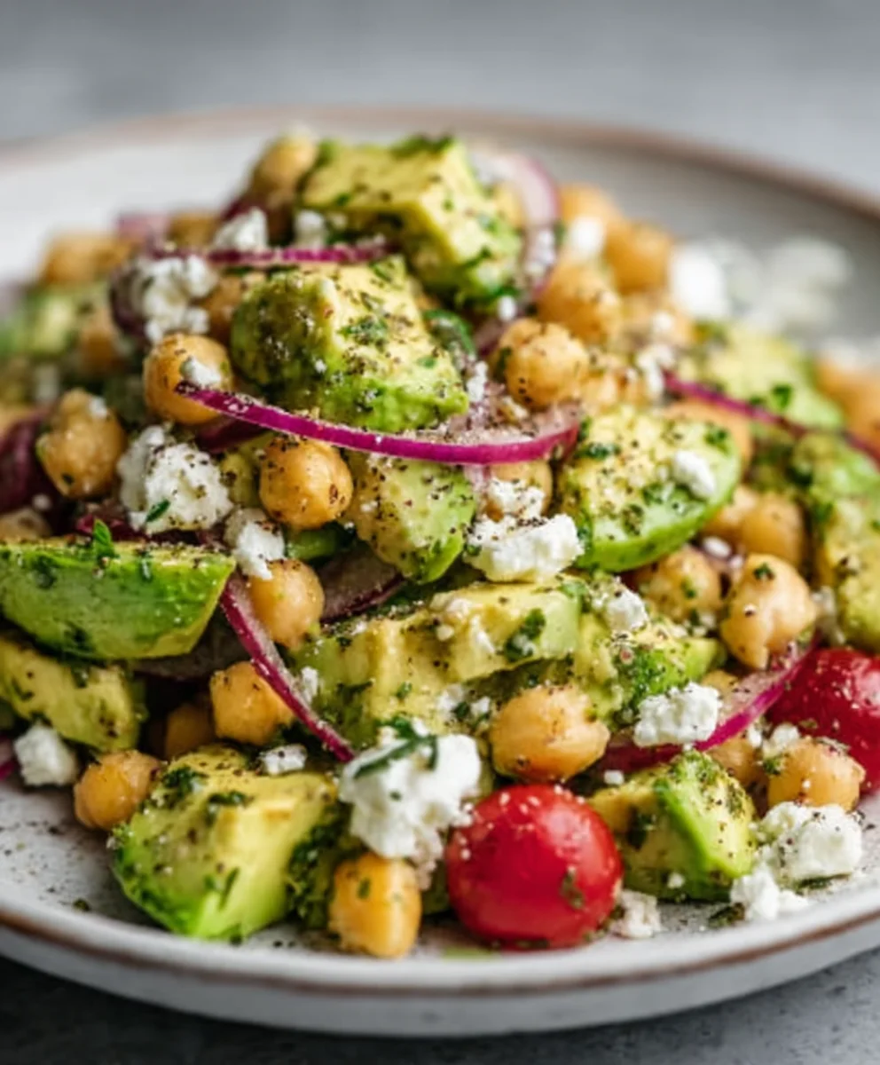 Chickpea Feta Avocado Salad - Easy Healthy Meal