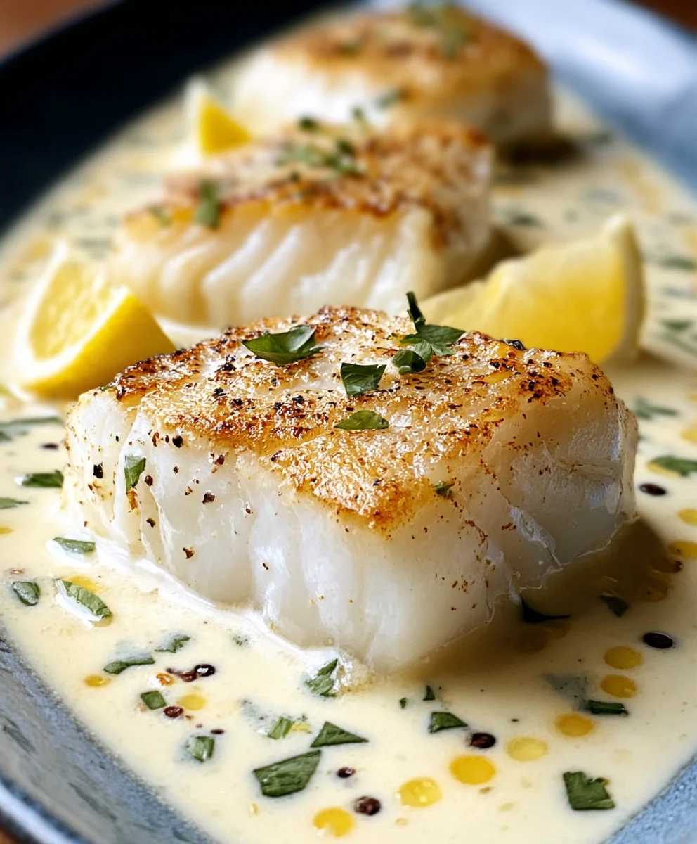 Baked Cod in Coconut Lemon Cream Sauce