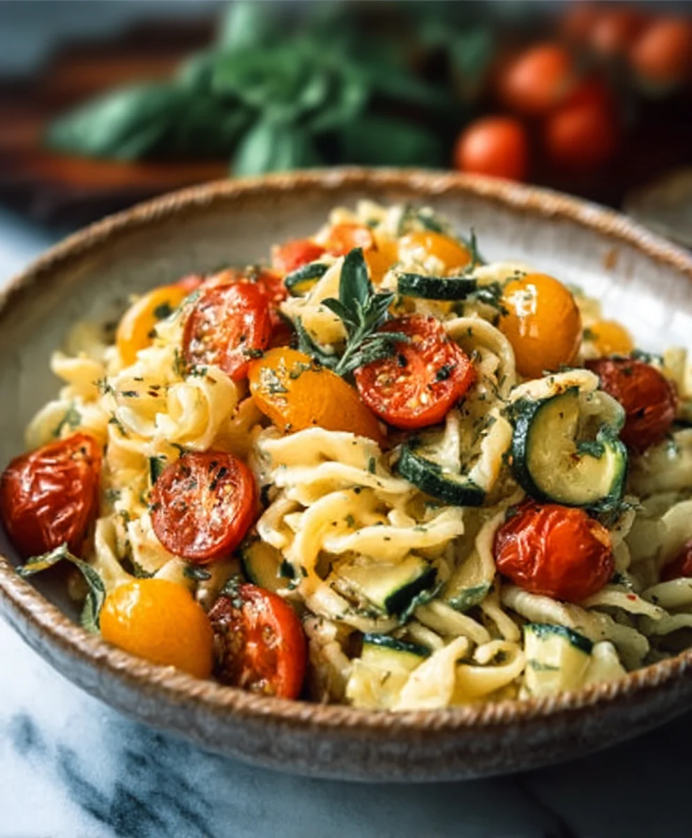 Healthy Tomato Zucchini Pasta-Easy & Delicious
