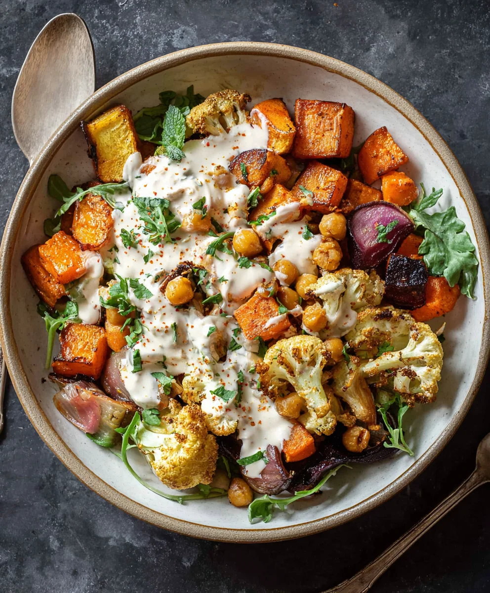 Glow Bowl Roasted Veggie Tahini Yogurt Sauce