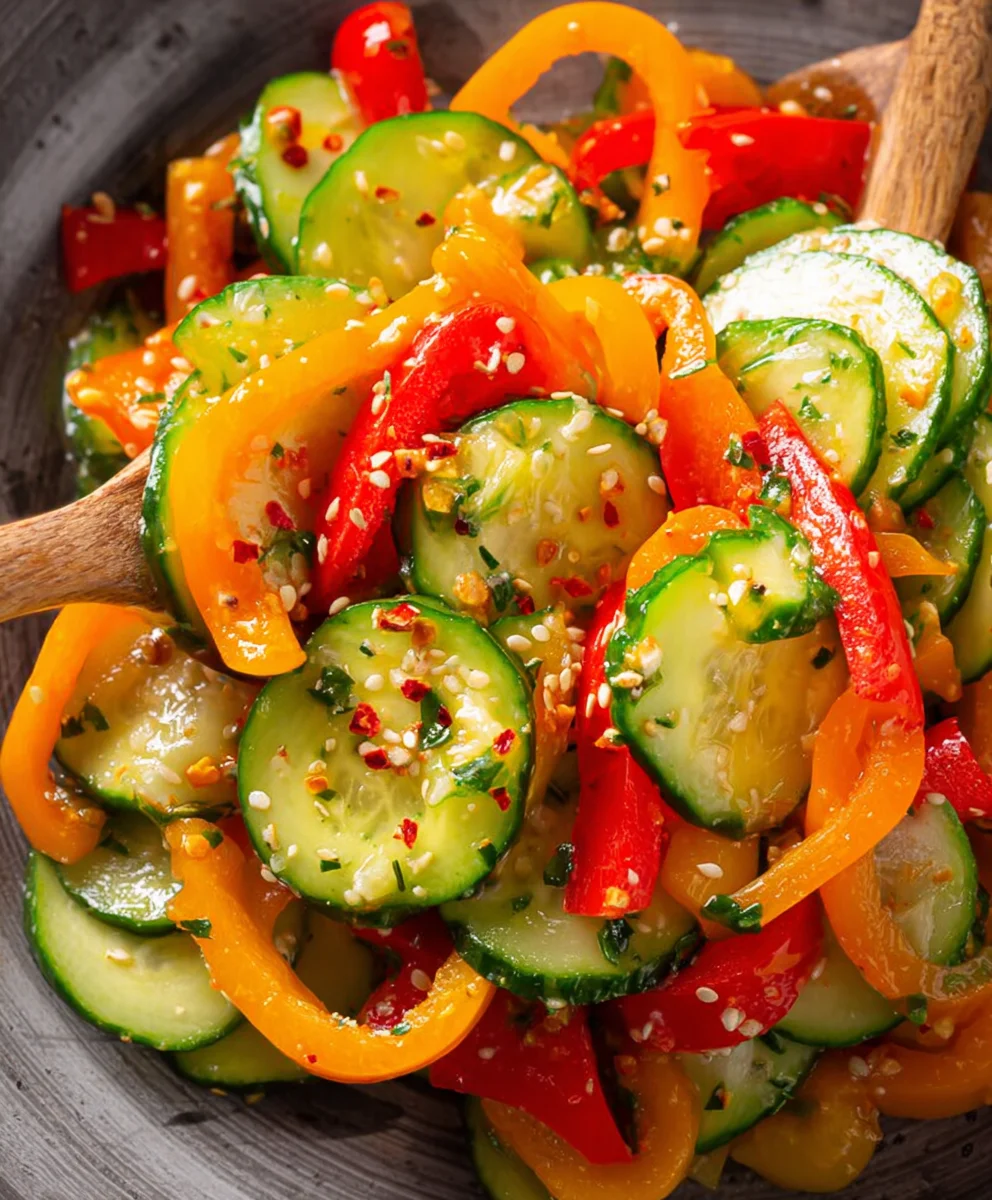 Cucumber Sweet Pepper Salad- Fresh & Vibrant Recipe