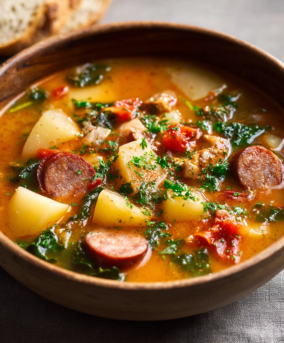 Hearty Beef Sausage & Non-Alcoholic Ale Soup