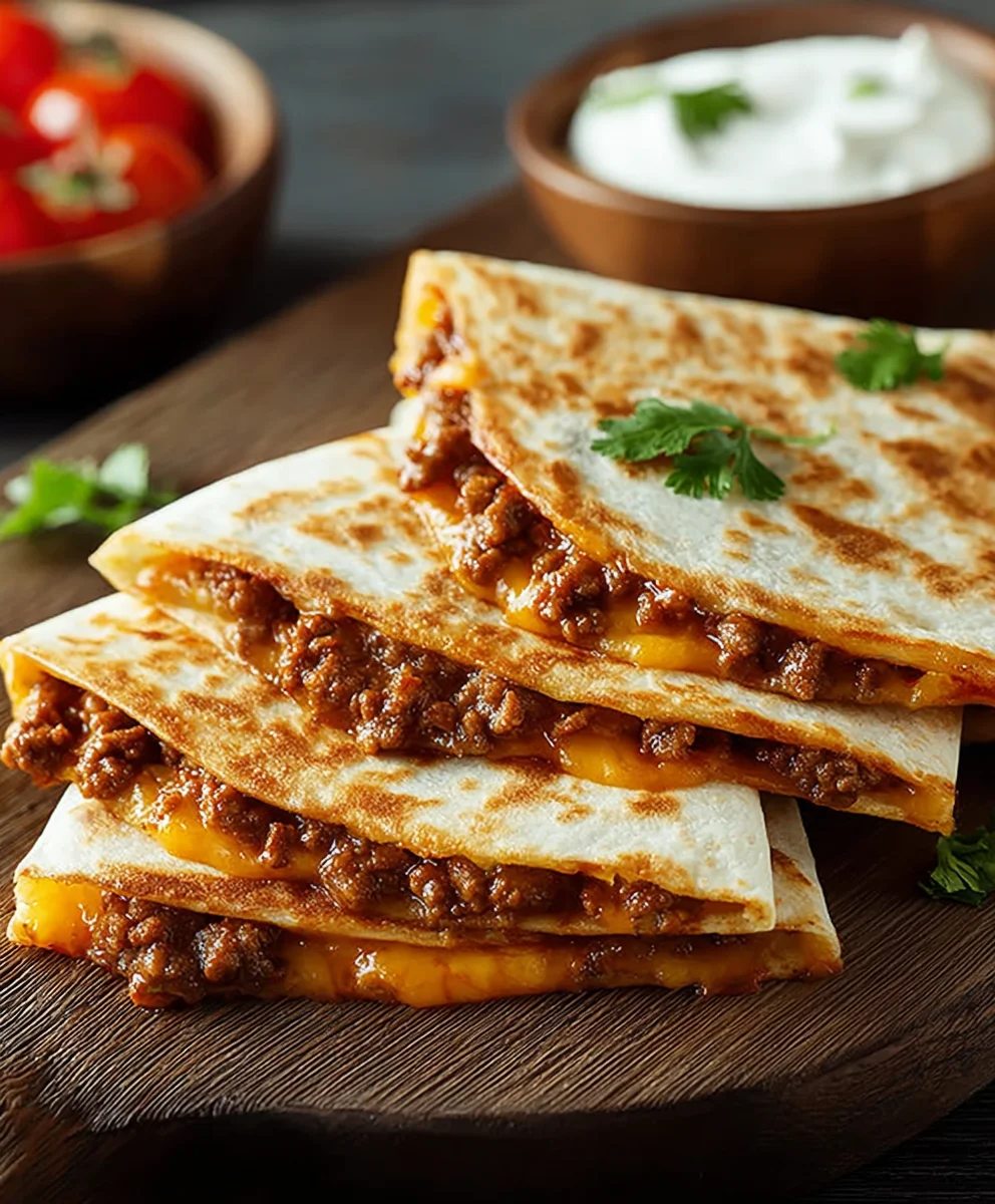 Easy Cheesy Ground Beef Quesadillas Recipe
