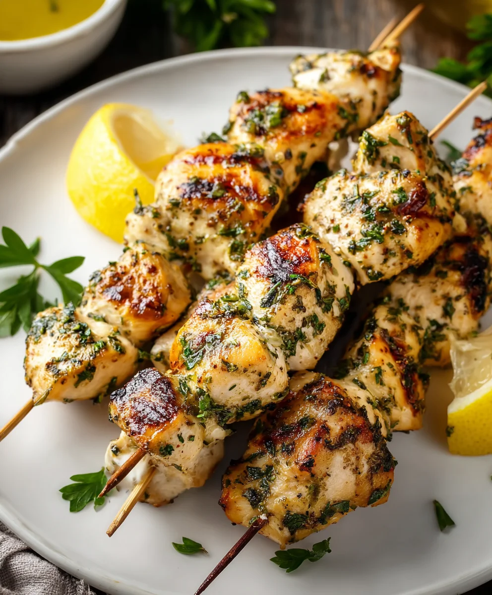 Lemon Herb Chicken Skewers - Easy & Delicious Grilling