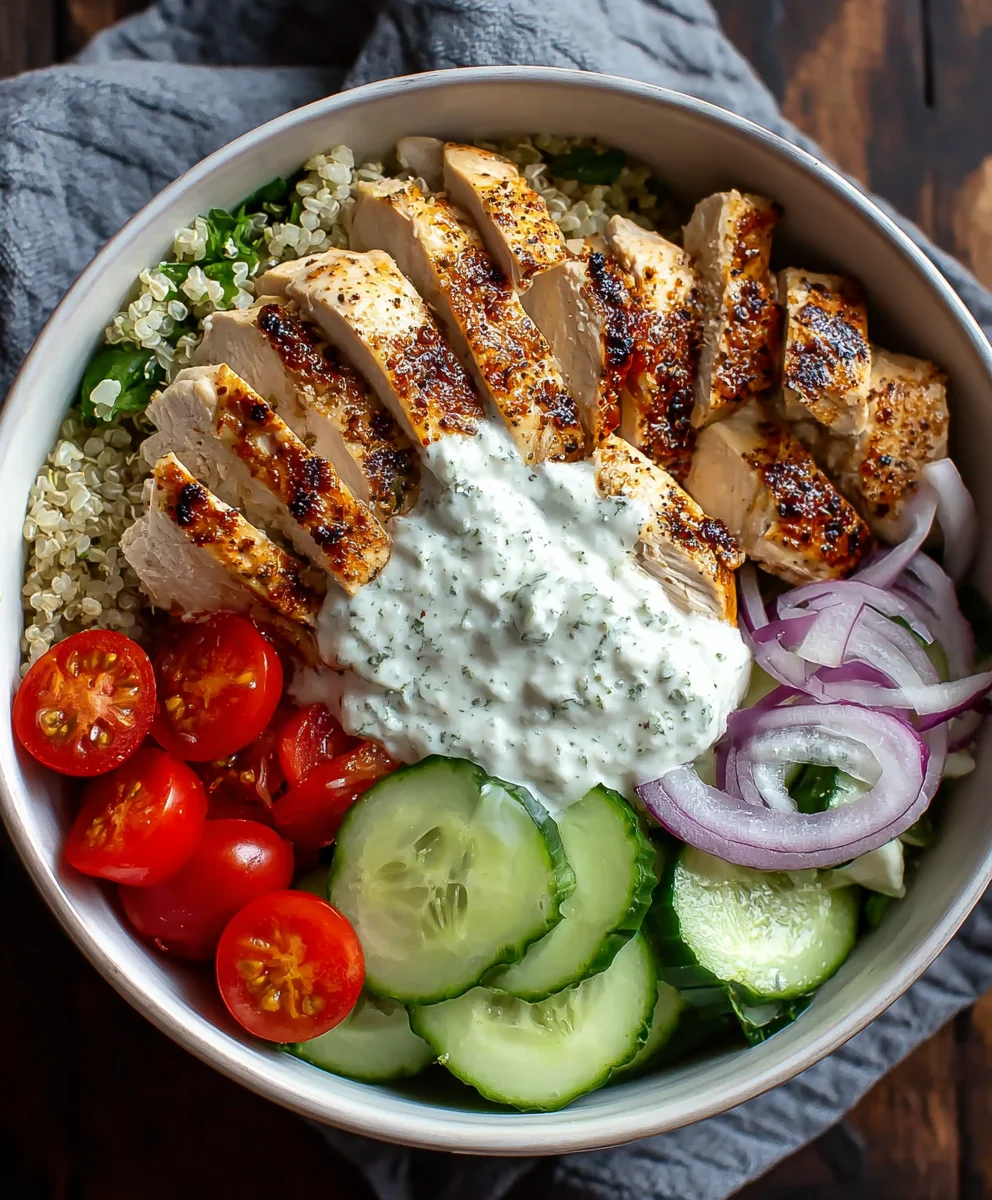 Easy Greek Chicken Gyro Bowl