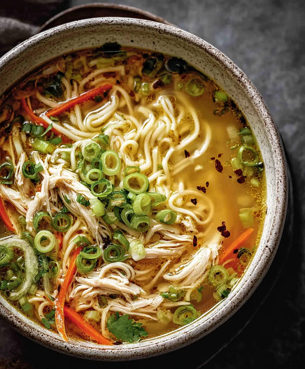 Aromatic Ginger Scallion Chicken Noodle Soup