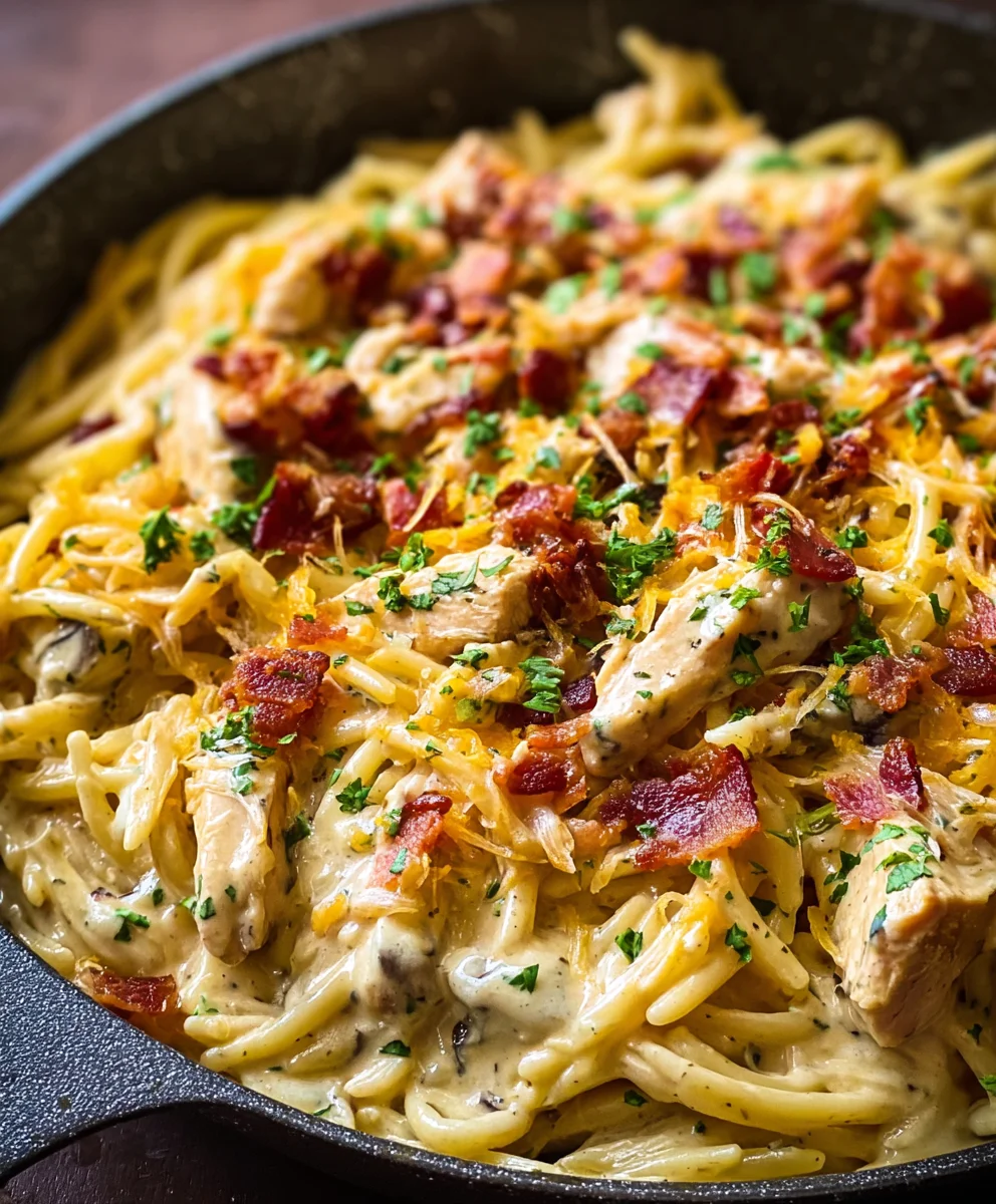 Creamy Ranch Beef Beef Bacon Chicken Pasta Recipe