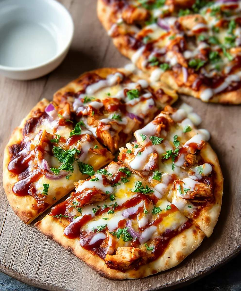 Easy BBQ Chicken Naan Pizza - Quick & Delicious Recipe
