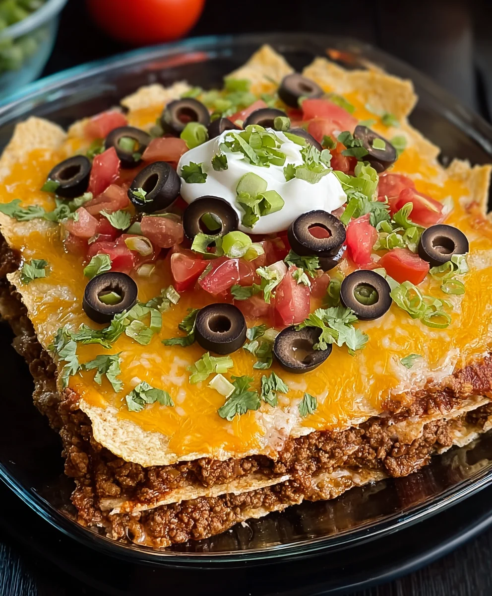 Easy Beef Taco Bake Recipe - Delicious Layers