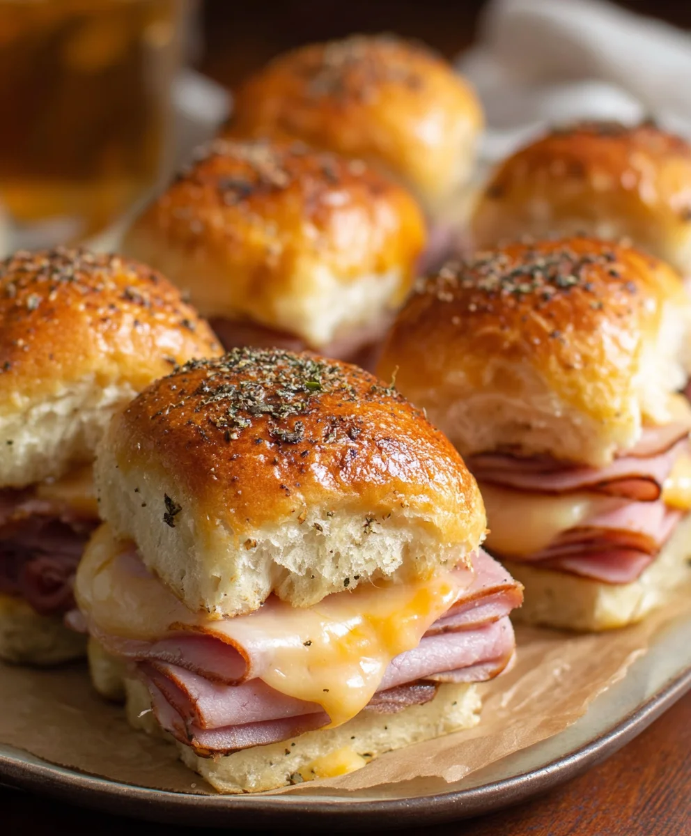 Beef Beef Ham Cheese Sliders Baked-Easy Recipe