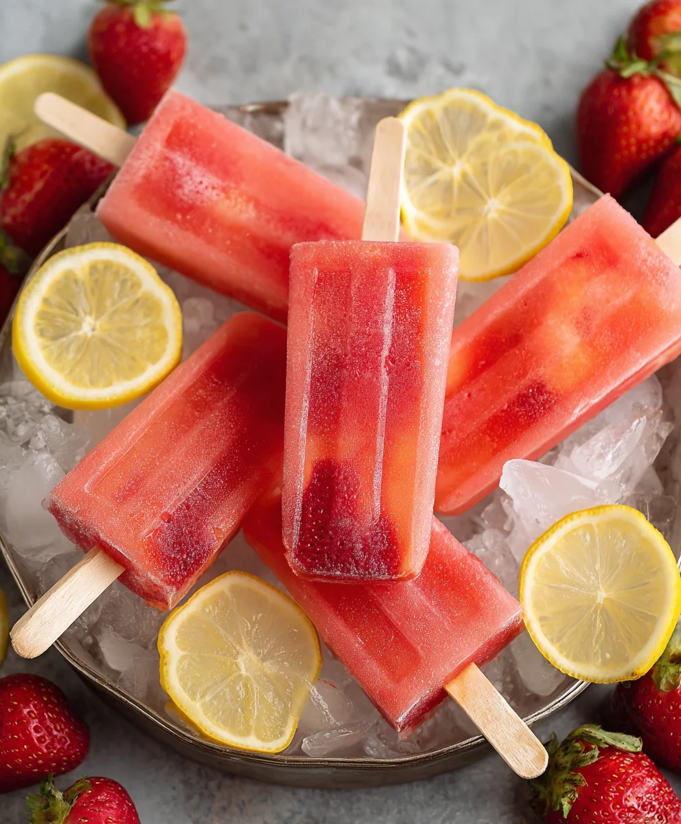 Strawberry Lemonade Popsicles-Refreshing Summer Treat