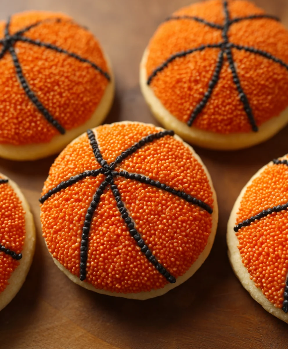 Easy Piping Basketball Cookies Recipe-Game Day Fun