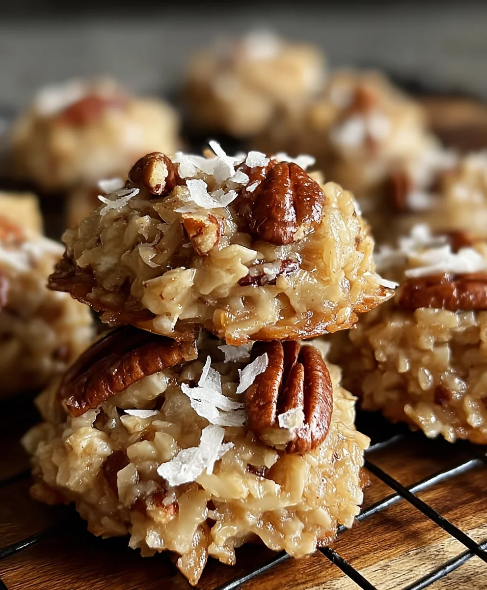 No-Bake Pecan Coconut Praline Cookies-Easy Treats